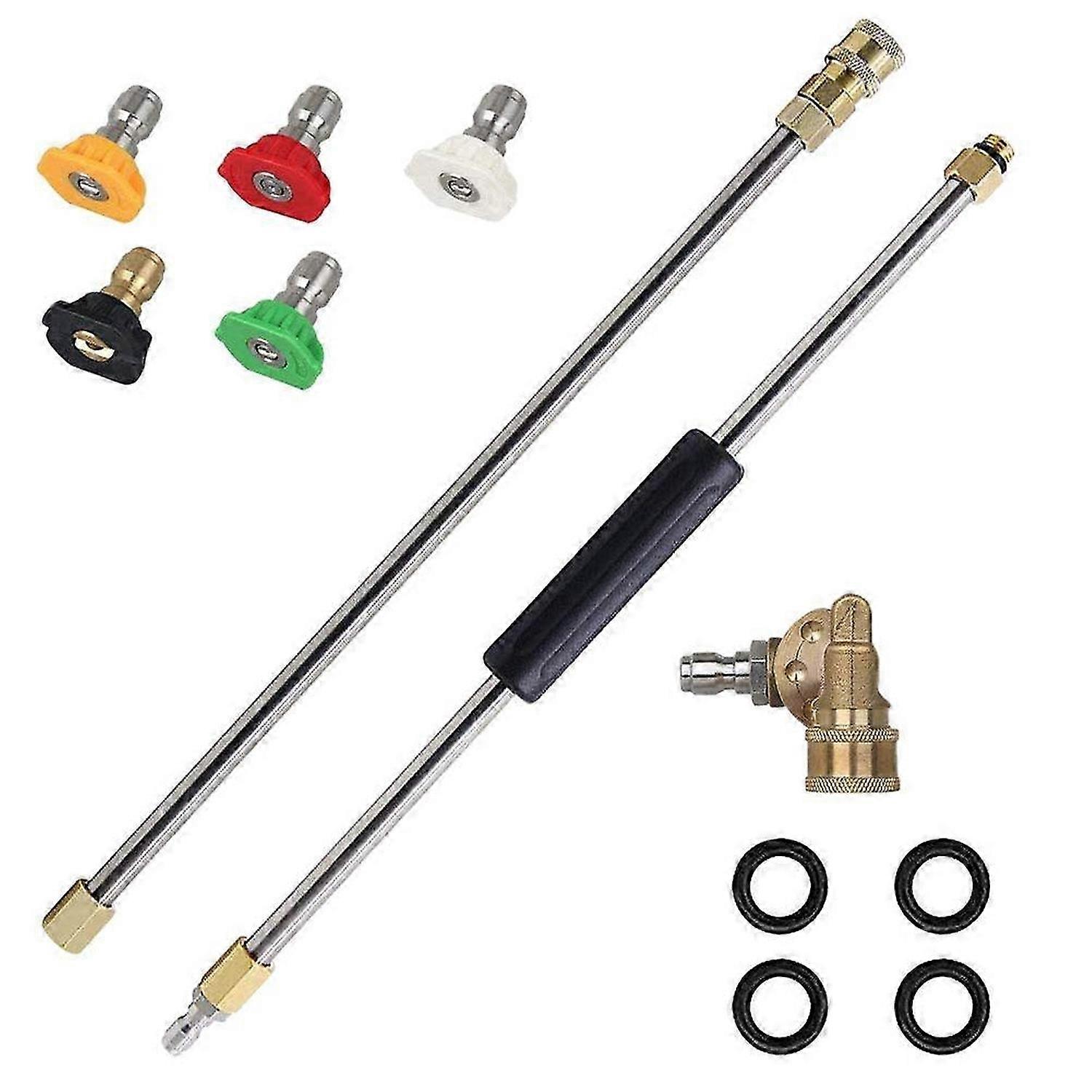 Extension Wand with 5 Nozzle Tips 1 Pivoting Coupler, 4000 PSI Power Washer Cleaner