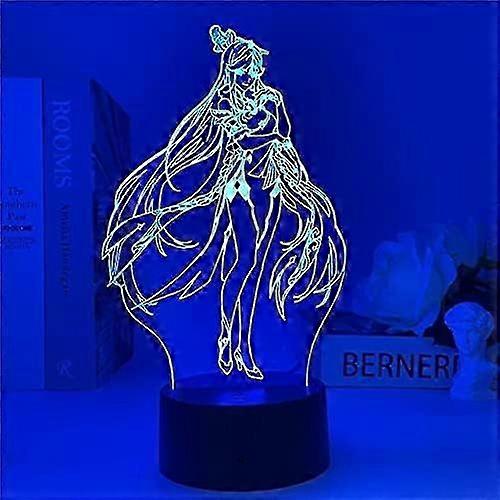 Night Lights Keqing Figure Anime Game 3D LED Table Lamp for Bedroom Decor Led Light