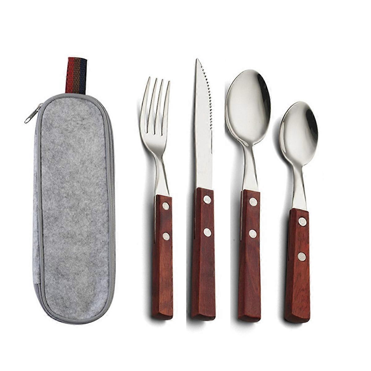 Complete cutlery set Knife, fork, chopsticks and spoon travel set B
