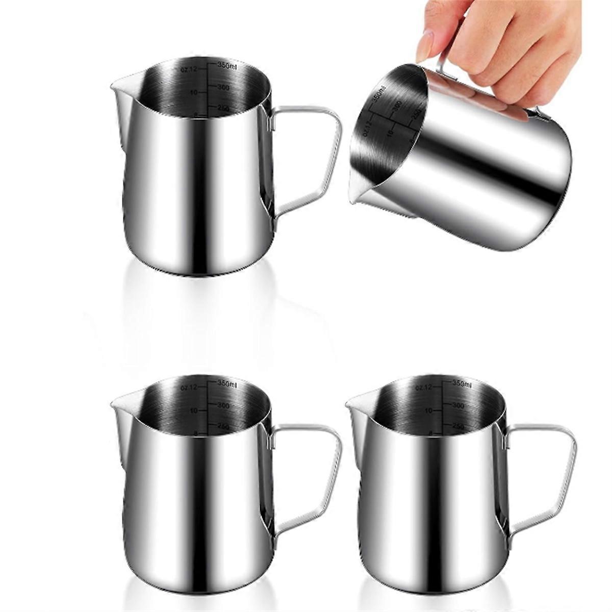 4 Pcs Milk Frothing Pitcher Espresso Steaming Pitchers 12 Oz