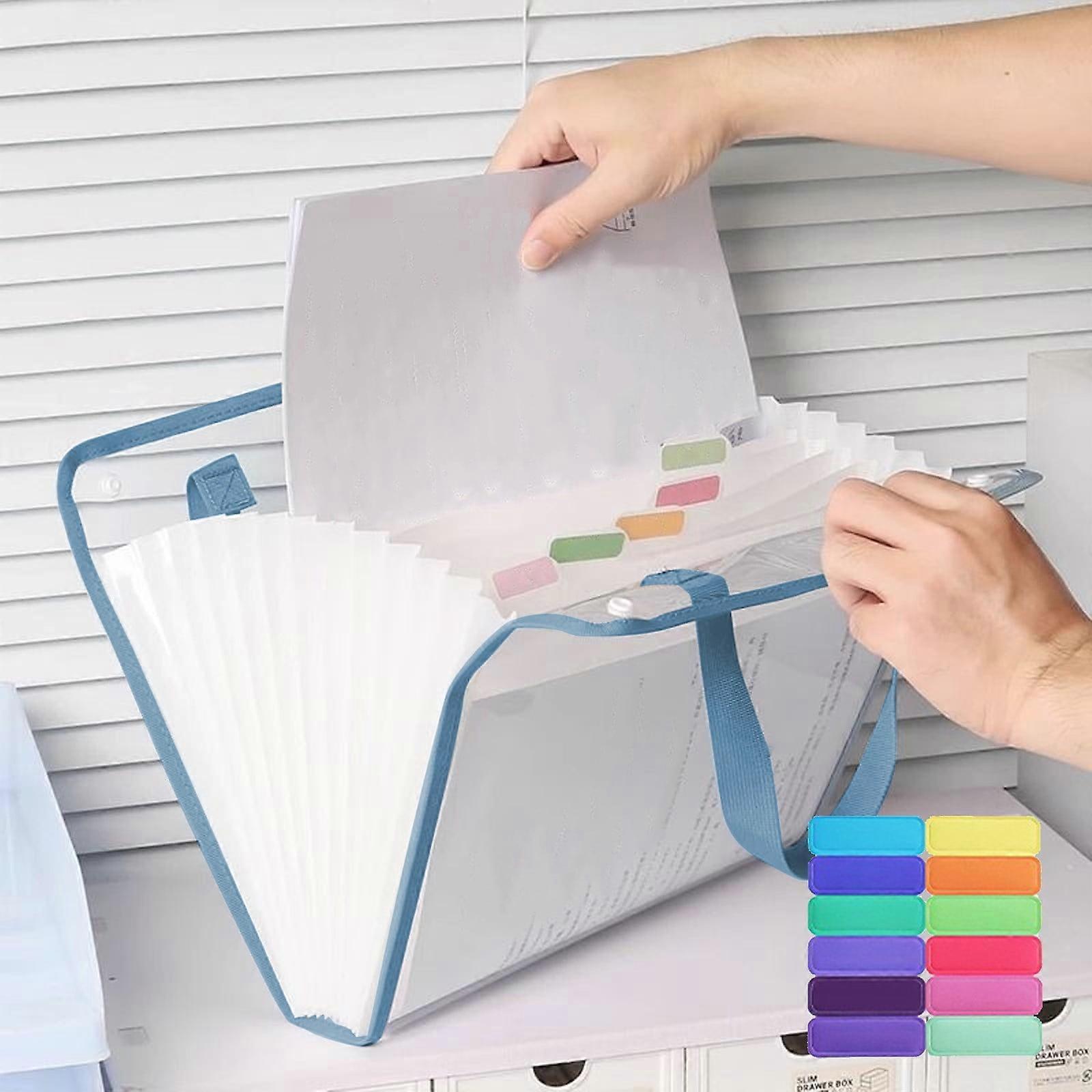 YOTQUSKI Accordion File Organizer, Expanding Folder with Handle, Large Capacity for Office, Business, School or Home