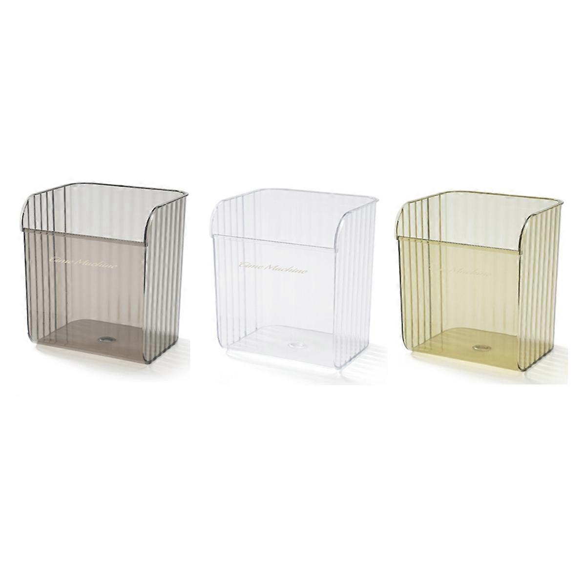 3Pcs Refrigerator Drawer Plastic Clear Fridge Organizer Rack Holder