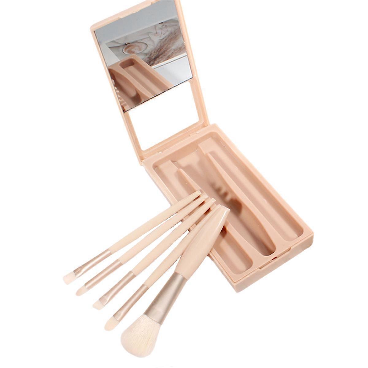 Makeup Brushes Set Easy-Taken Makeup Brush Set with Case and Mirror Small Cosmetic Brushes Perfect for Travel A