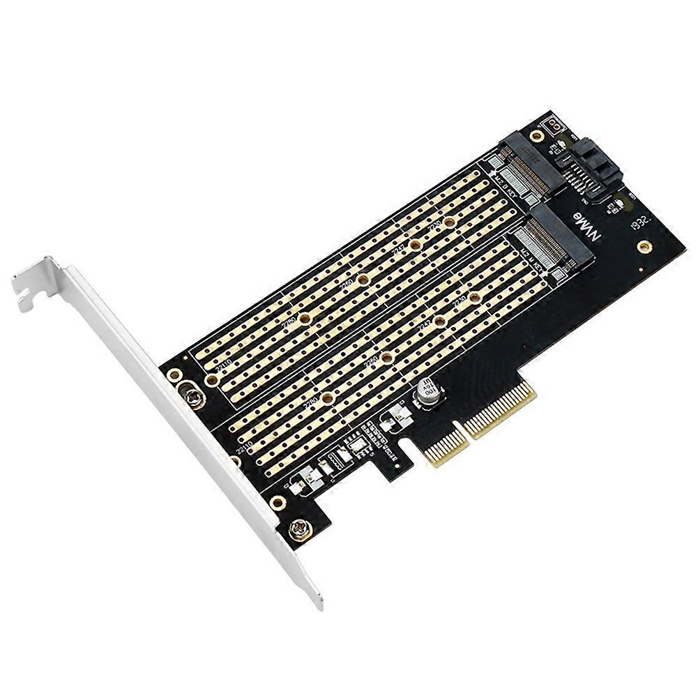 M.2 Dual M.2 PCIE 4.0 Adapter for NVMe / NGFF SSD NVME (M Key) and SATA (B Key) SSD to PCIe X4 X8 X16 Slot