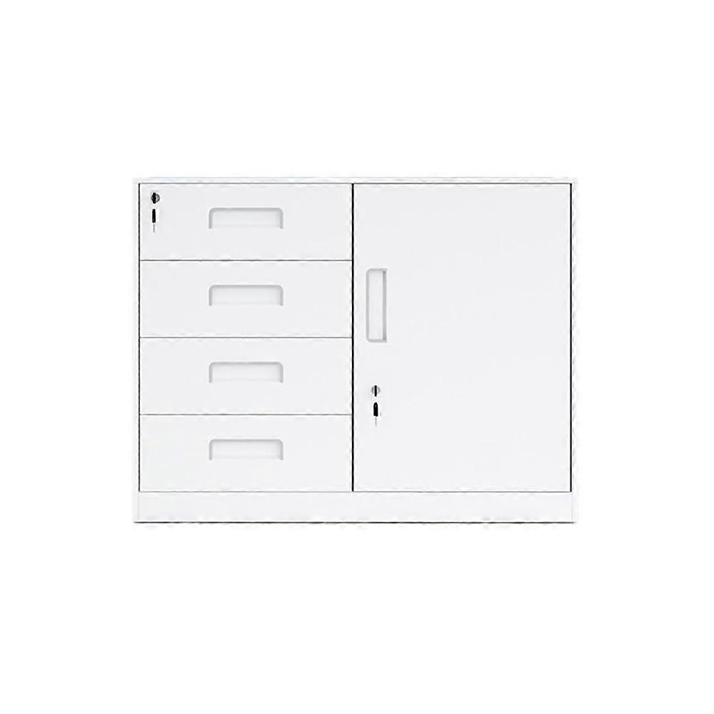 Storage Cabinet With Locking White LowProfile File Cabinet For Office, Living Room Drawer Organizer For Finance Data