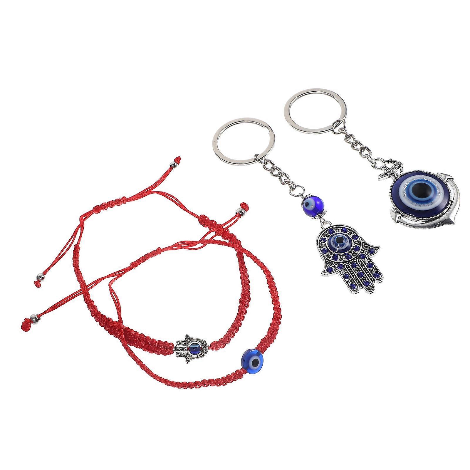 Assorted Color Evil Eye Bracelet Set for Decoration with 4Pcs Jewelry