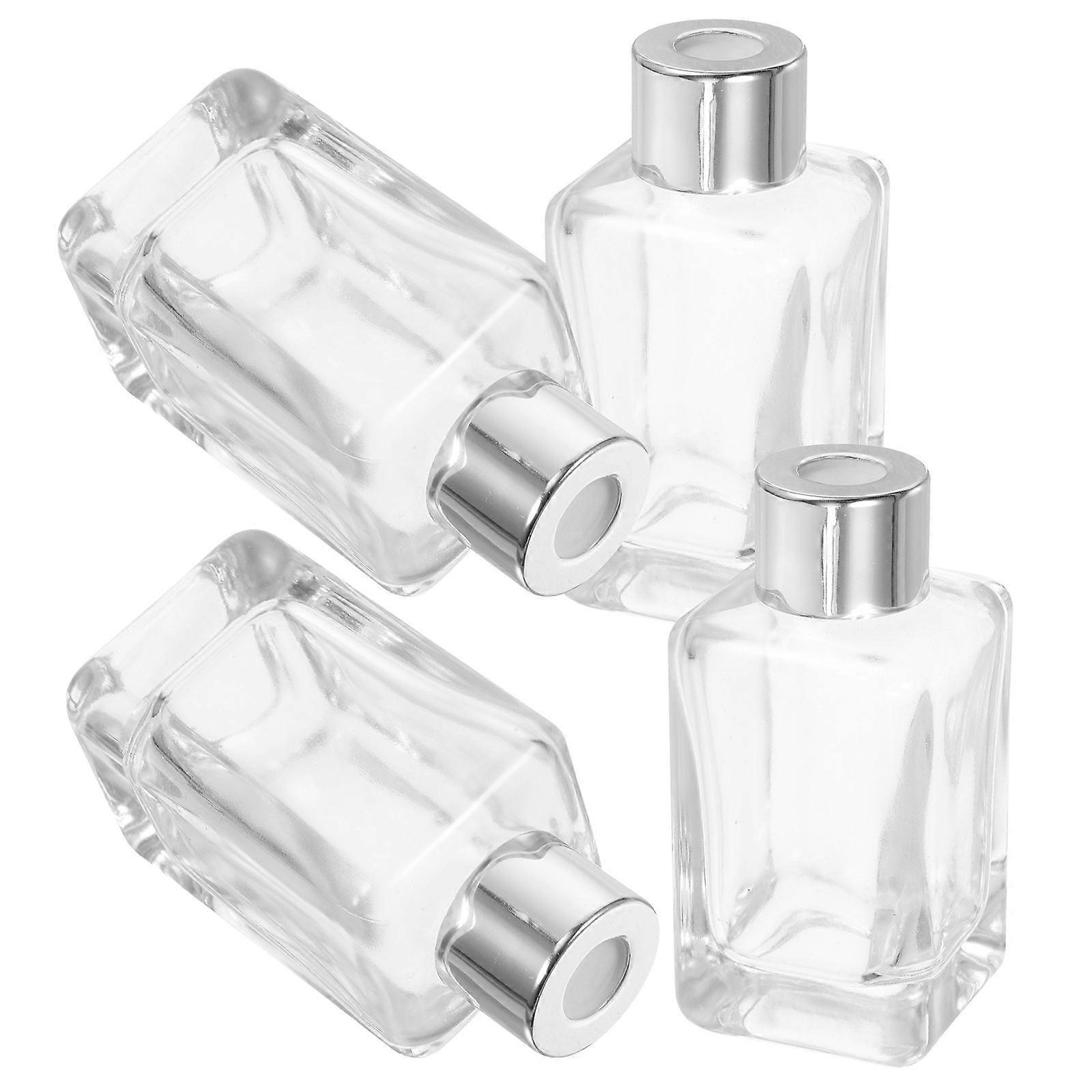 Glass Perfume Diffuser Bottles Organizer Set for Storage Use 8Pcs Silver