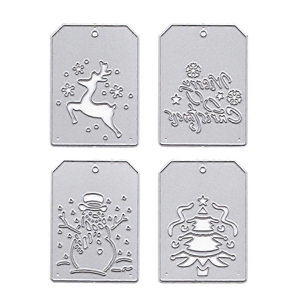 8Pcs Silver Christmas Hanging Tag Cutting Die for DIY Craft Projects