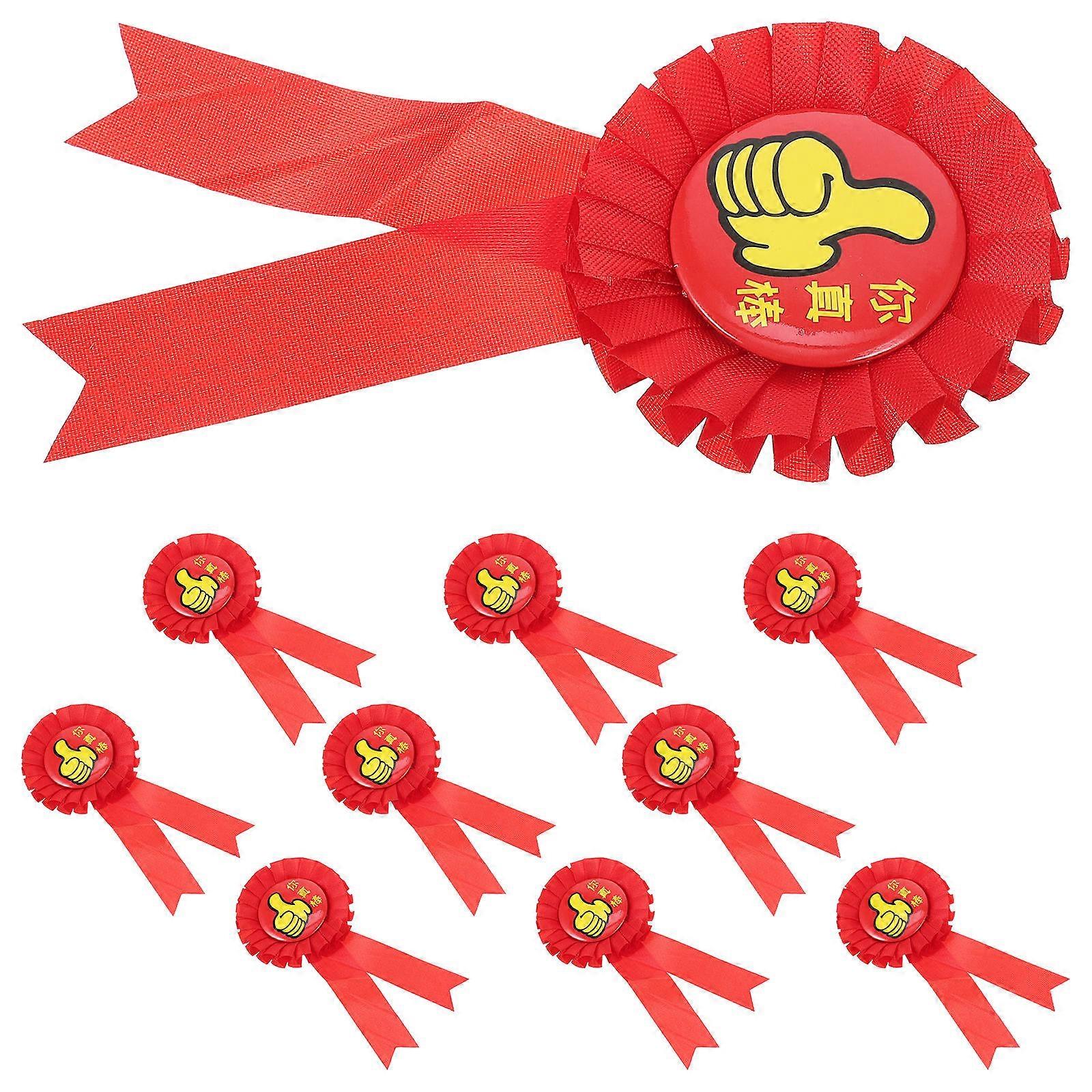 Award Badges For Schools And Events 40 Pcs Rectangular Red Brooches For Children And Students Encouragement