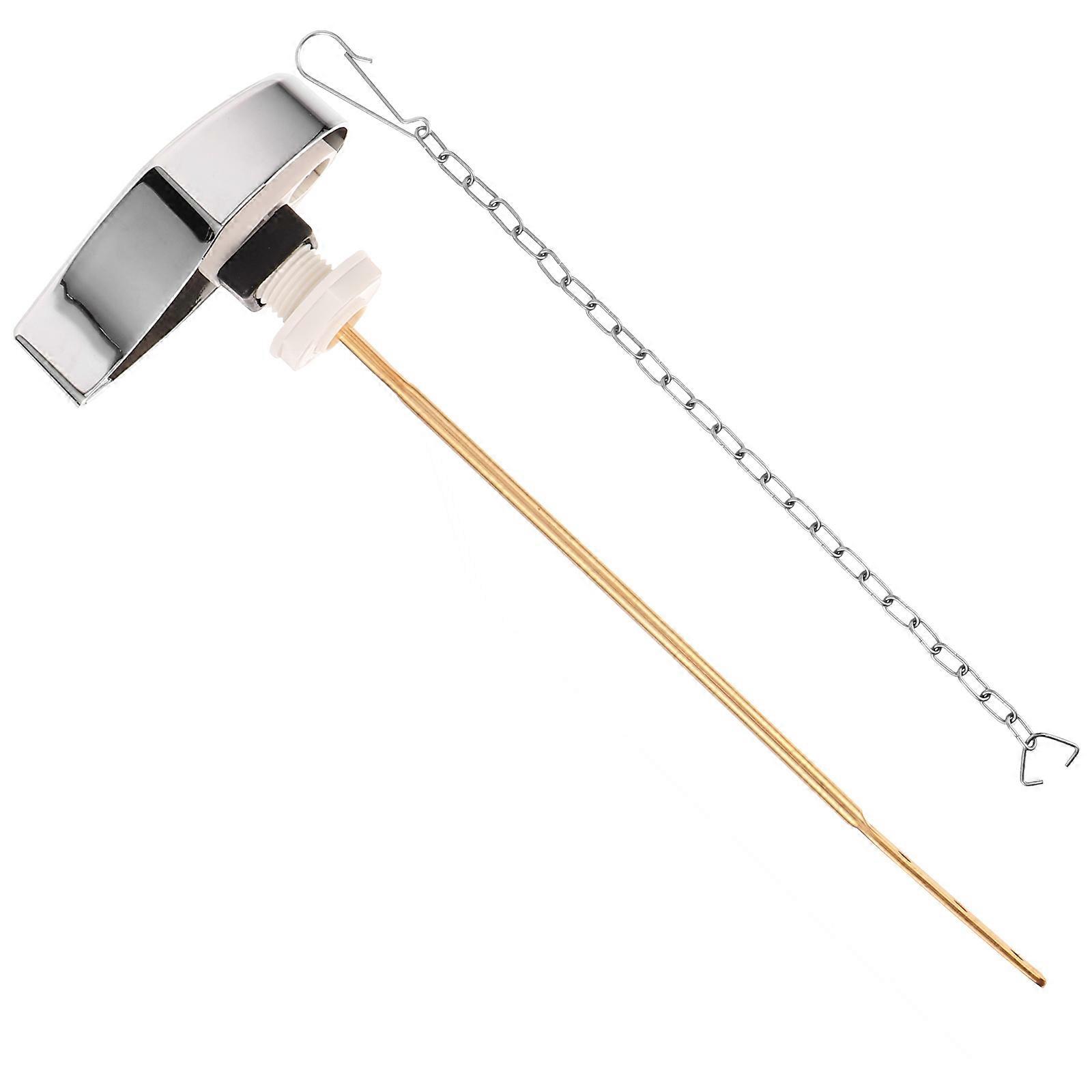 Toilet Handle Zinc Alloy Lever for Replacement 2Pcs Silver Bathroom Accessory