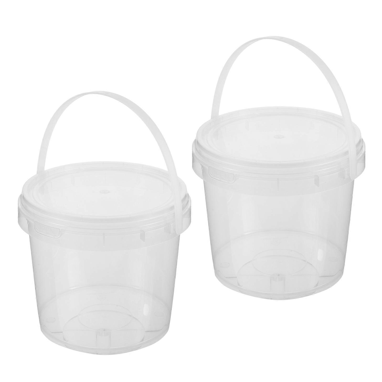 Round Plastic Storage Bucket With Handle Ideal For Storing Toys And Food With A Tight Seal 8Pcs