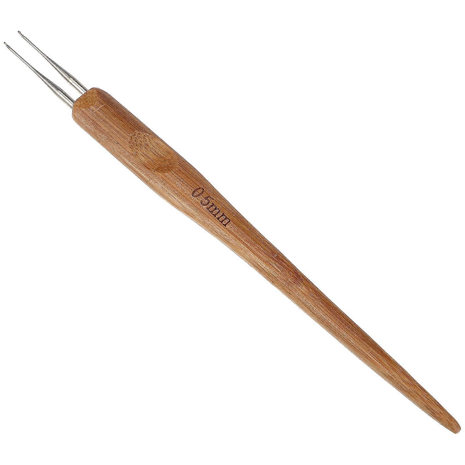 Dreadlocks Crochet Hook For Braid Craft Hair Locking Tool Chocolate Wood Handle 1Pack