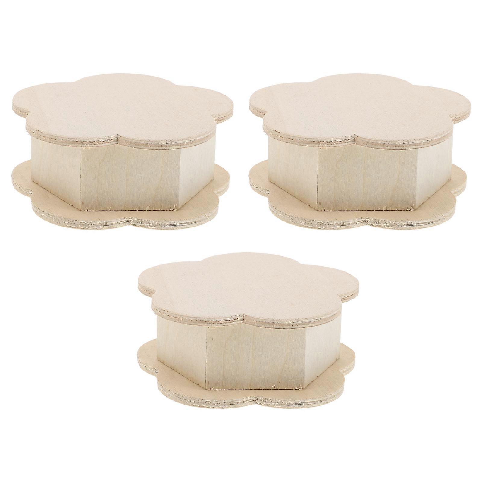 Wooden Treasure Box for Storage 12Pcs Hexagon Shaped Craft Boxes with Lid