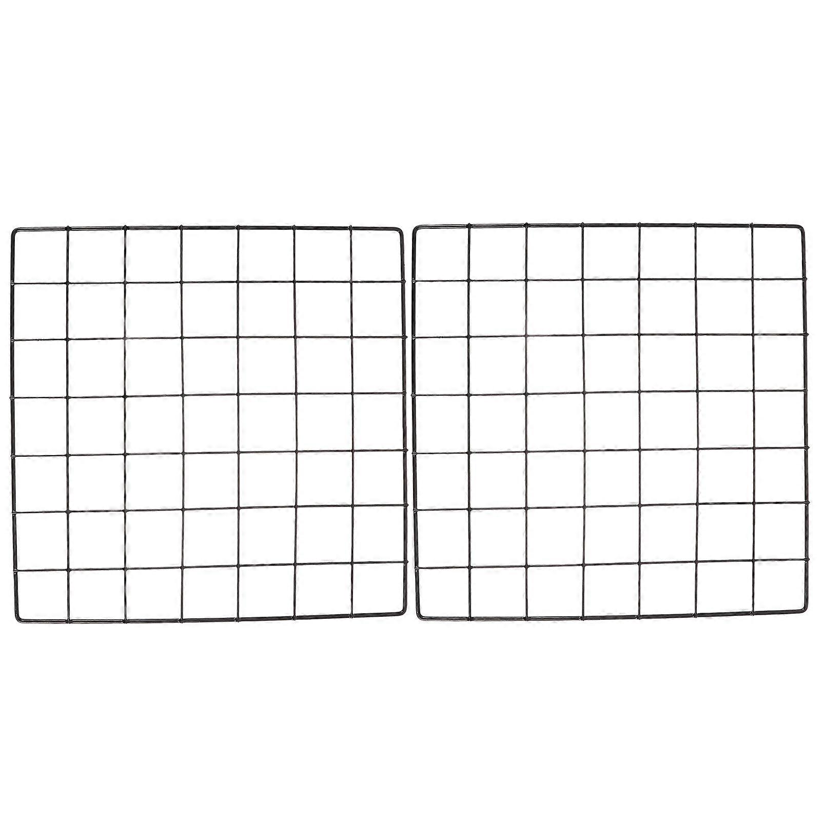 Wire Wall Grid Square Iron Wall Grid Board for Photo Display 2Pcs