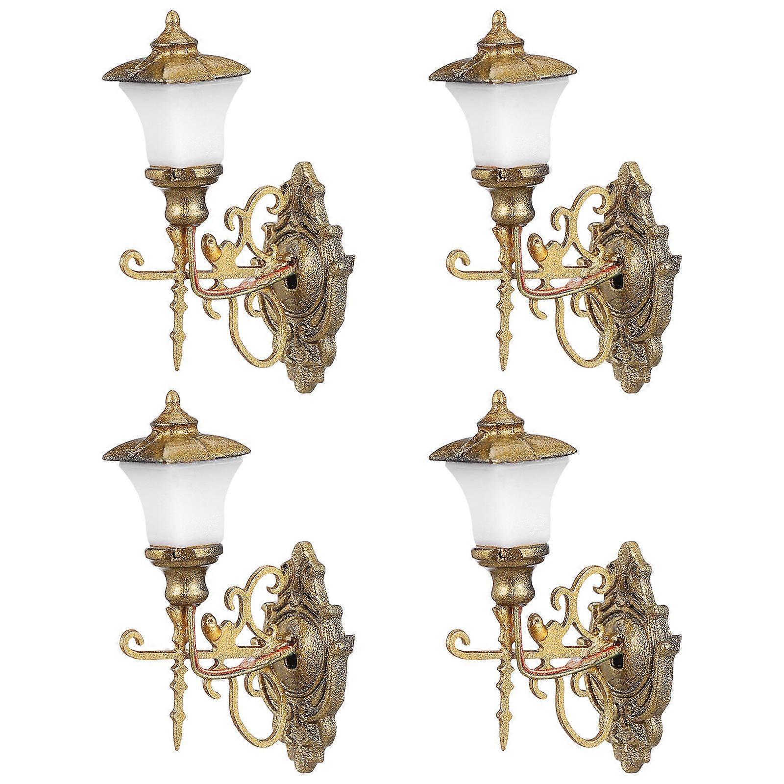 8Pcs Tiny Wall Lamp Mini Luminous Wall Lamp for Decor Golden