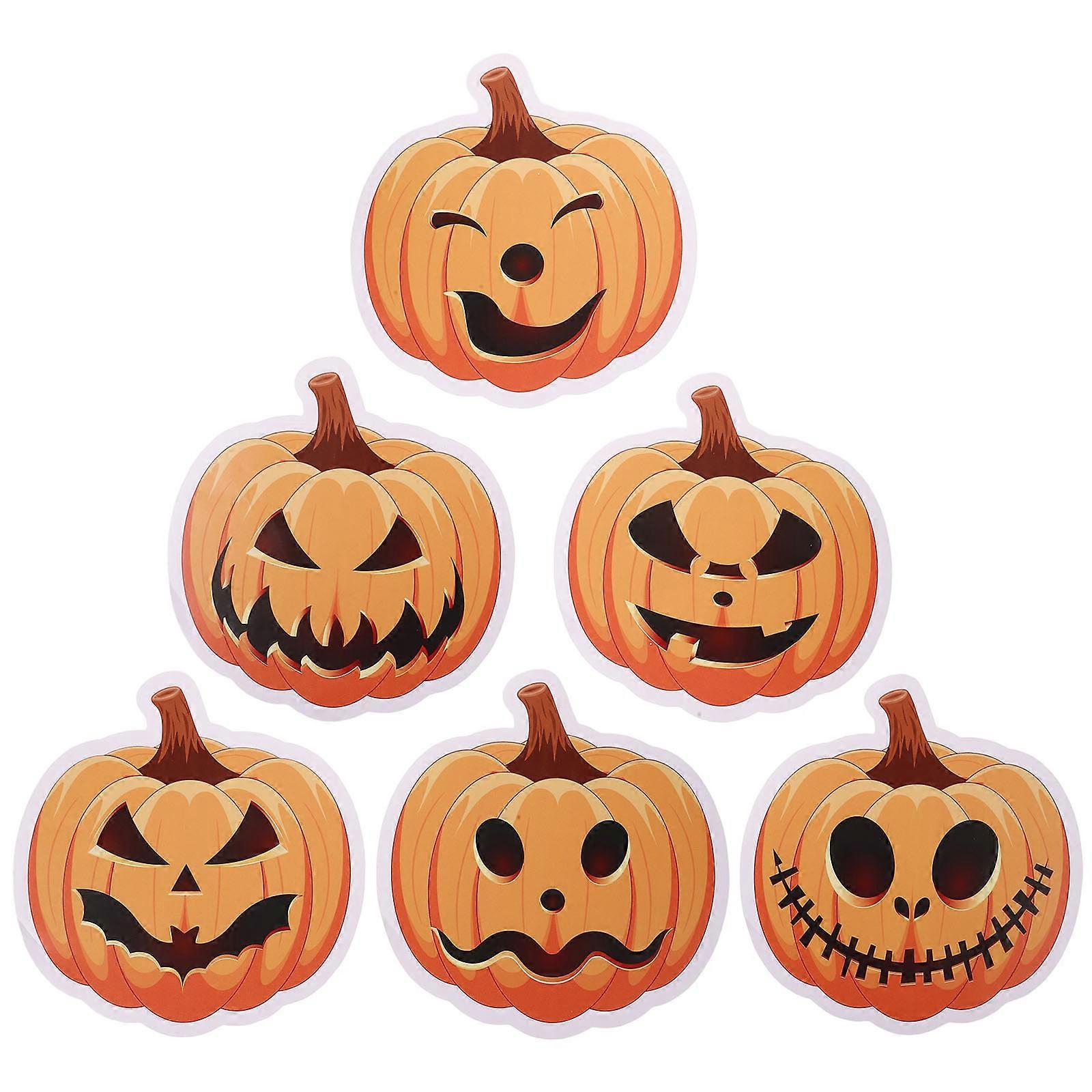 Halloween Pumpkin Sticker Temporary for Decoration 30Pcs PVC Material