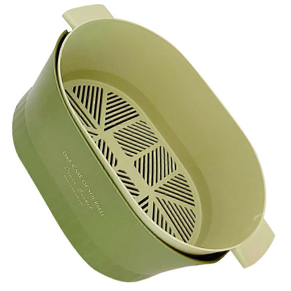 Fruit Vegetable Strainer Basket Food Preparation Kitchen Use Double Layer Plastic 34.5x22cm Storage 1Pcs