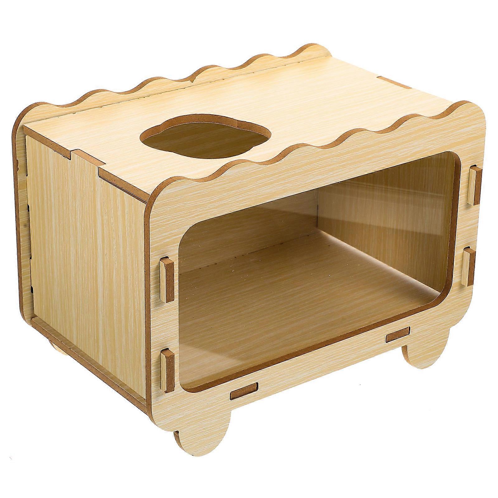 Hamster Hideout Toy Comfortable Hamster House For Small Pets Indoor Use Khaki Color Interactive Play 1Set