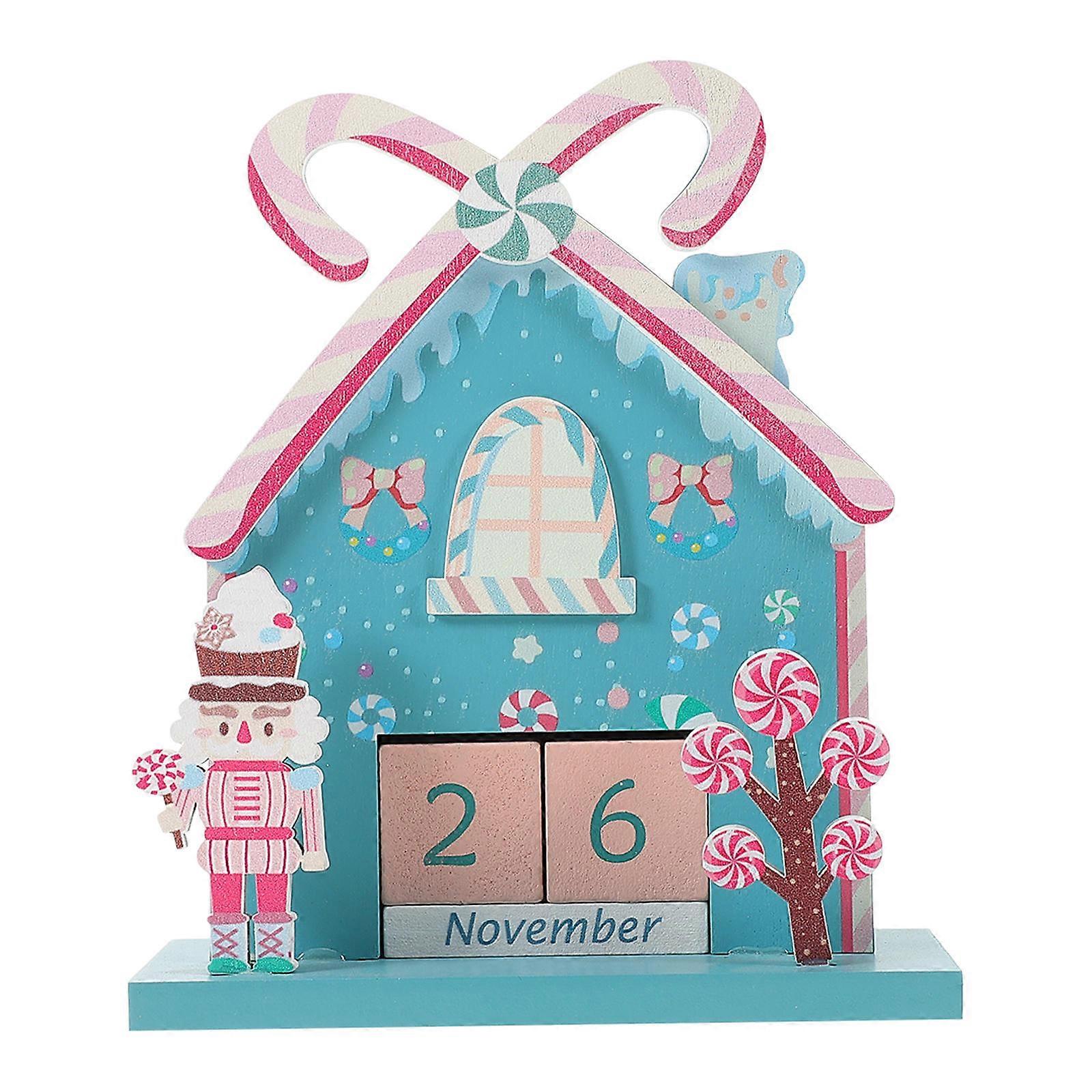 Countdown Calendar Wood Block Perpetual Calendar Aesthetic Desk Accessory Multi Color 1 Set