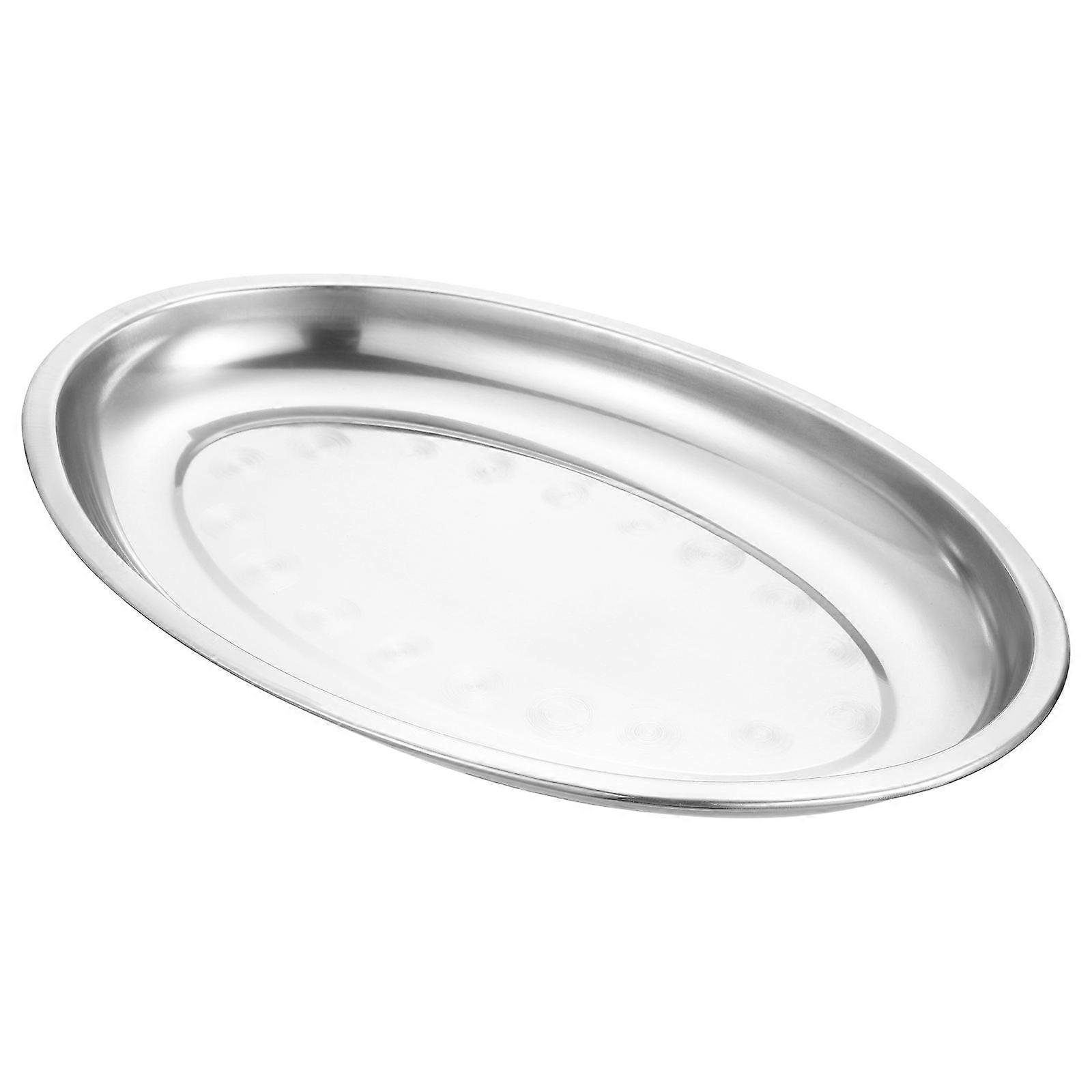 Oval Stainless Steel Plate for Multi-Function Steaming 8Pcs Tray Set