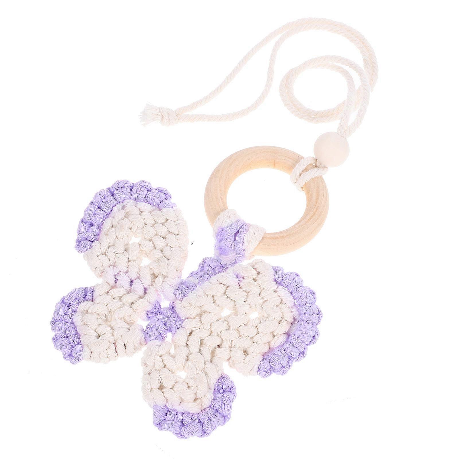 Car Interior Butterfly Hanging Ornament for Decoration 2Pcs Purple