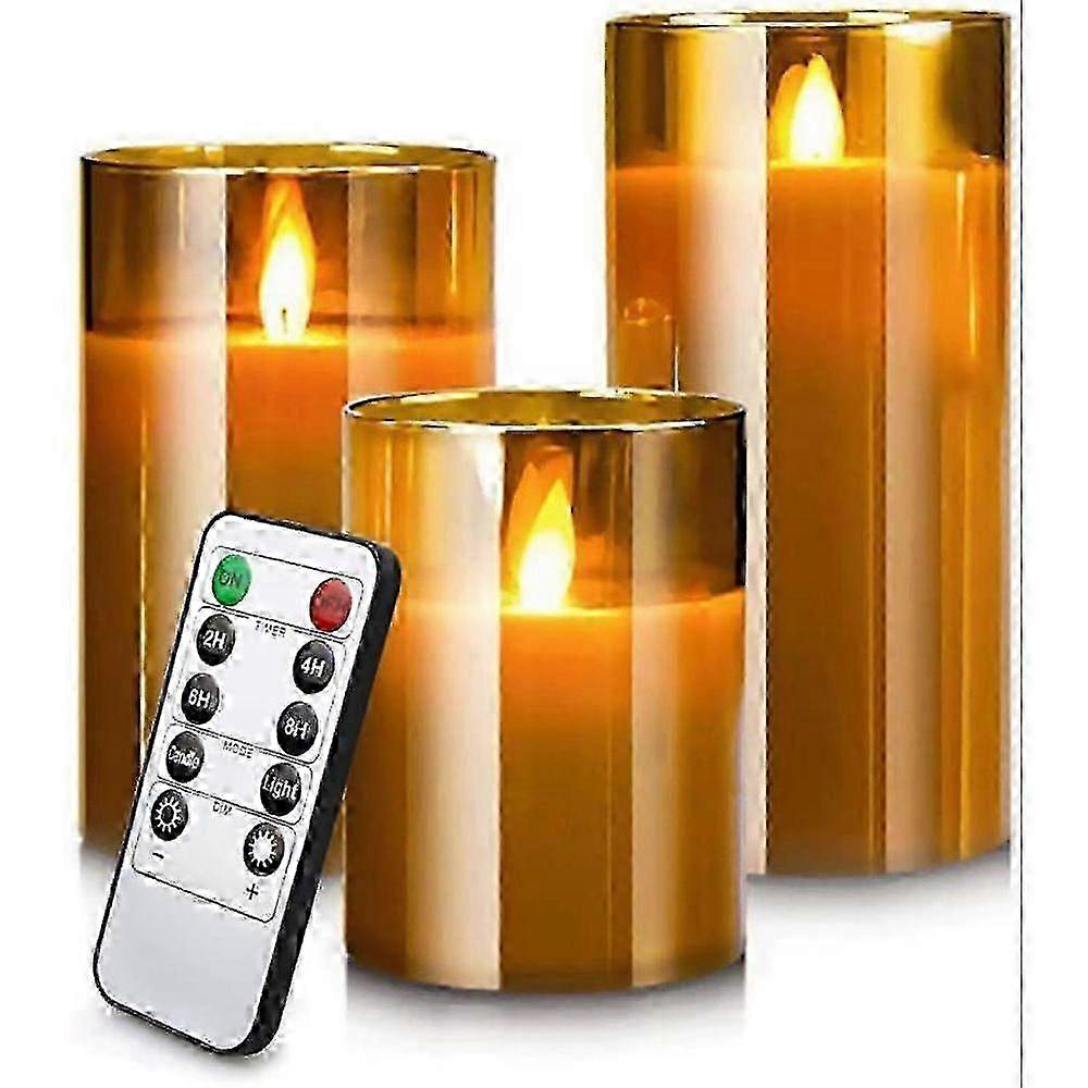 flameless led candles with remote and timer set of 3