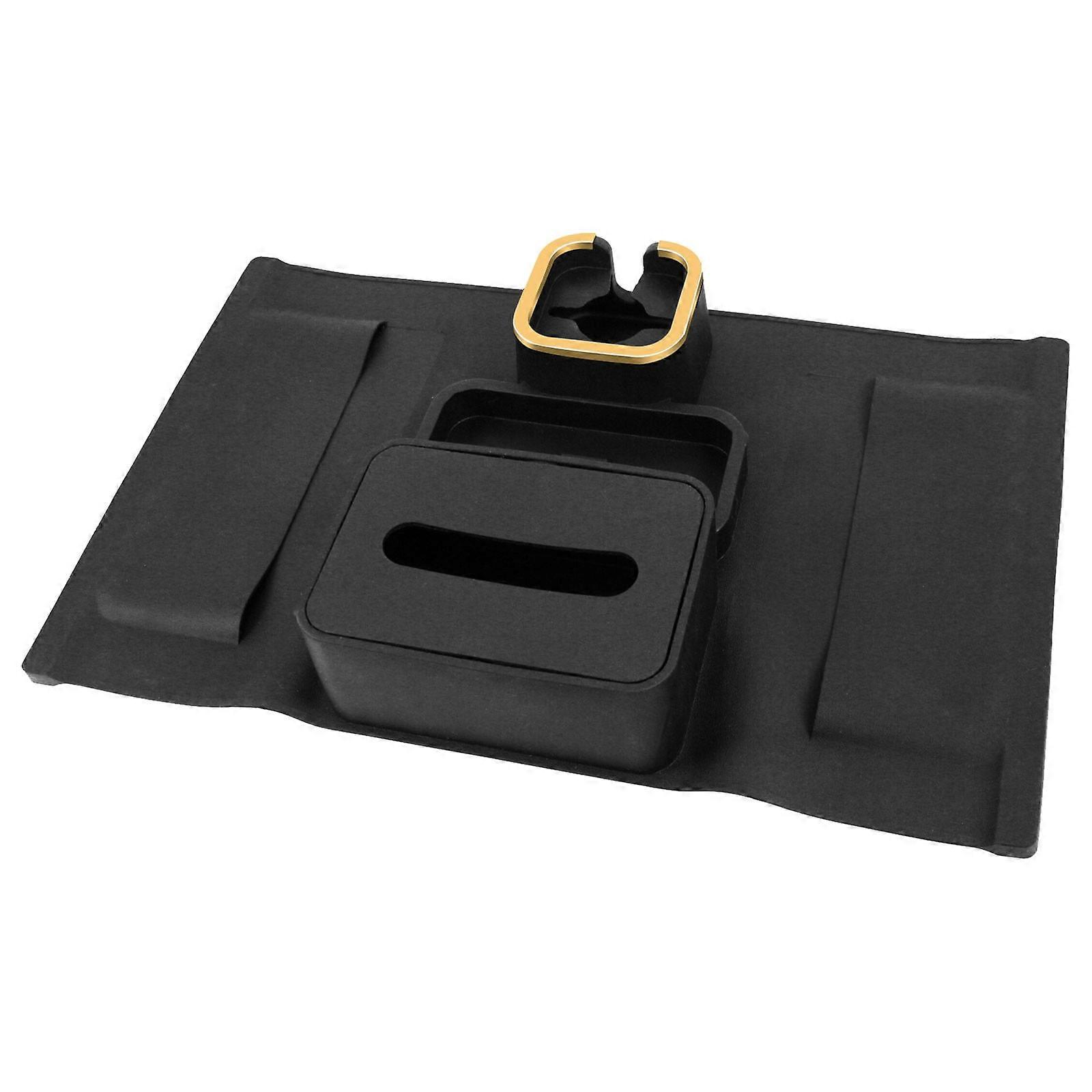 Couch Cup Tray with Storage Box Portable Sofa Armrest Tray with Side Pockets Cup Tray for Remote