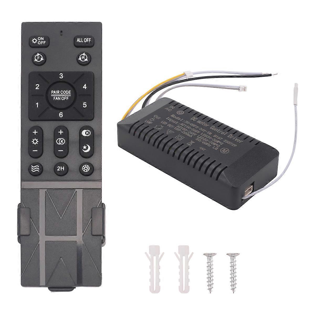 Ceiling Fan Remote Control Kit with 6 Speed Settings, 110-265V
