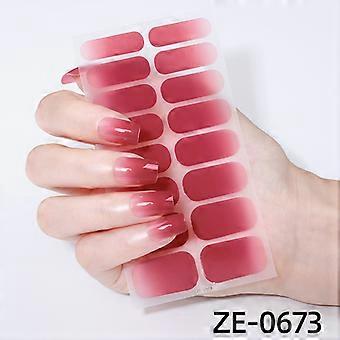Neue Nagellackfolie Nagelaufkleber 16 Finger Gradienten Nagelaufkleber einfache Nagelaufkleber ZE-0673 bloßes Stück + Nagelfeile