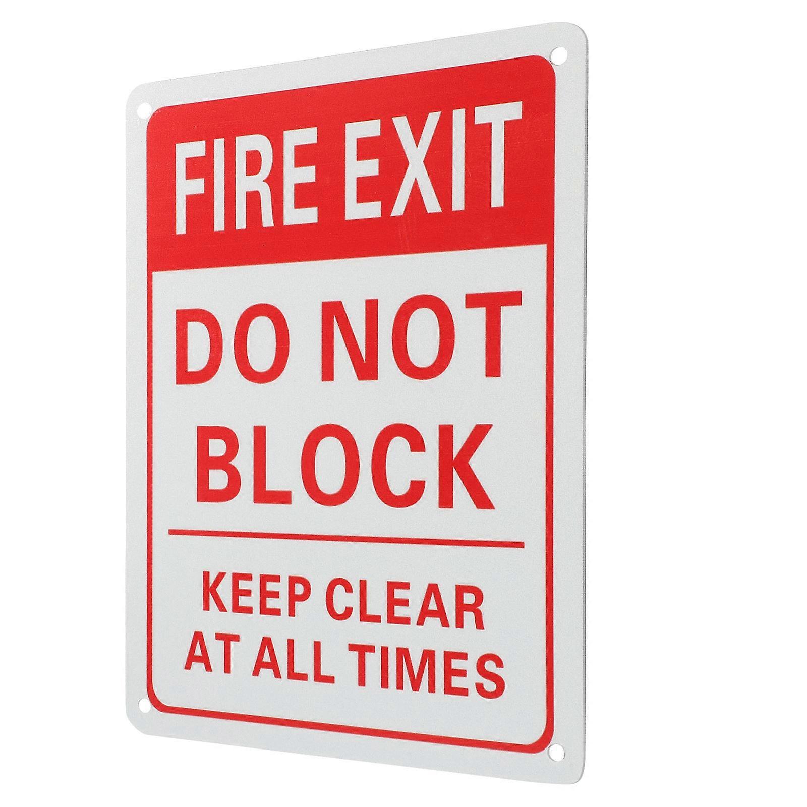 Safety Sign Fire Exit Emergency Sign for 3Pcs Red Aluminium Alloy