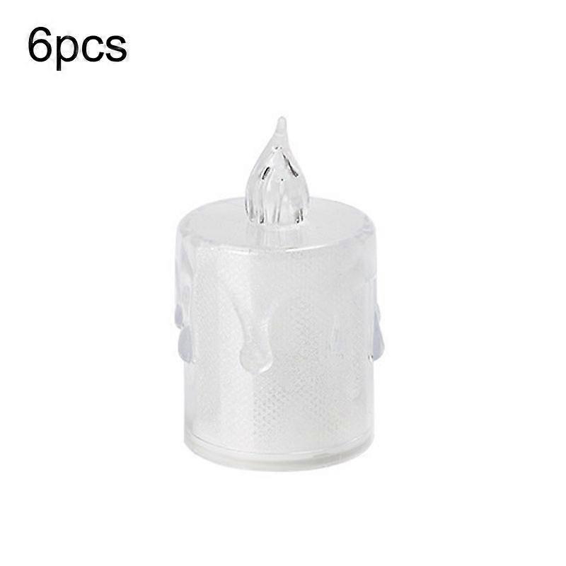 LED Glowing Decoration Candle Lights 6pcs 3.6x6.5cm Without Base