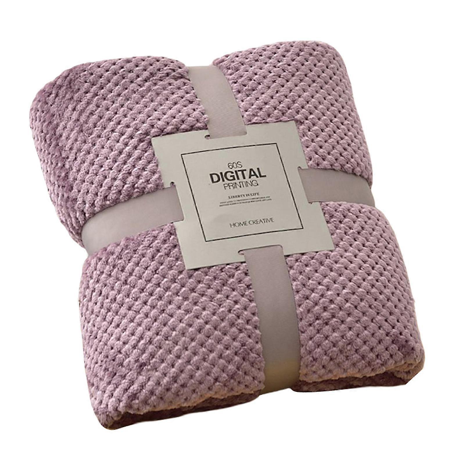 Solid-color Throw Blanket Thicken Warm Flannel Blanket Soft Comfortable Air-Conditioner Quilt