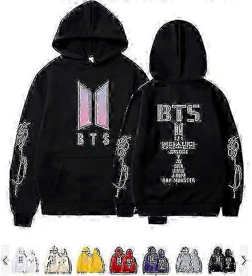 Bts للجنسين مقنعين قميص من النوع الثقيل عارضة هوديي تأثيري سترة أعلى الخامس