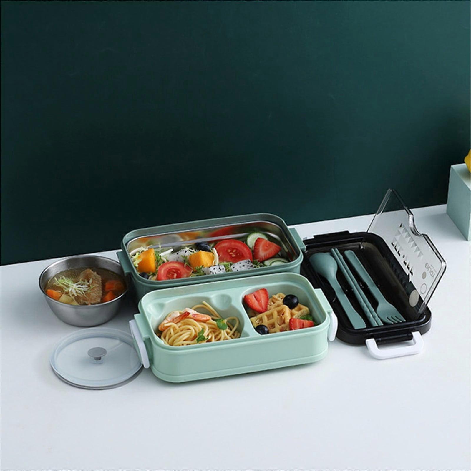 Stainless Steel Double-Layer Insulated Lunch Box with Cutlery & Soup Bowl - Compatible with ZKCCNUK - Up to 30% Off