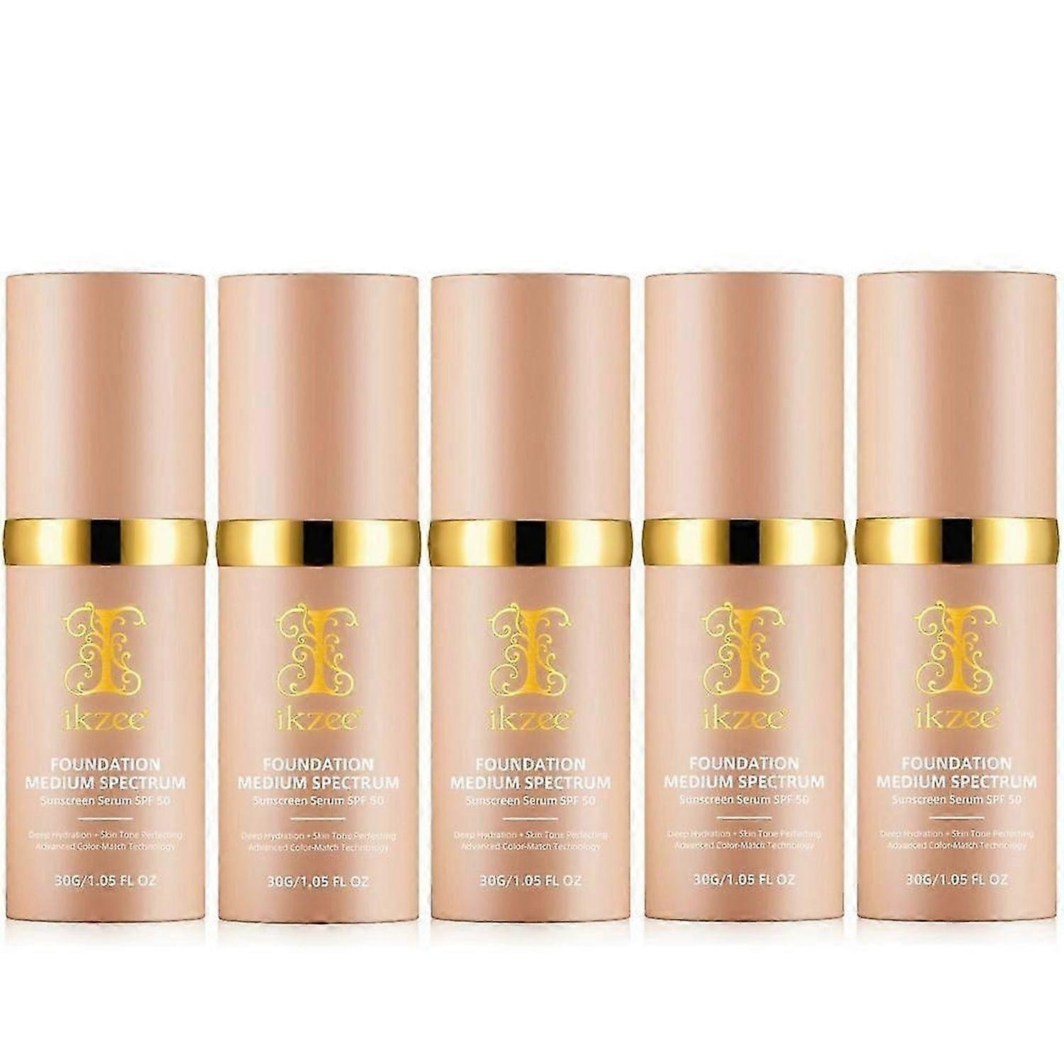 SPF 50+の4 in 1ファンデーション、保湿カラーチェンジファンデーション、長持ち&ウォータープルーフ、ジム、スポーツ、ダンスに最適なミディアムスペクトル