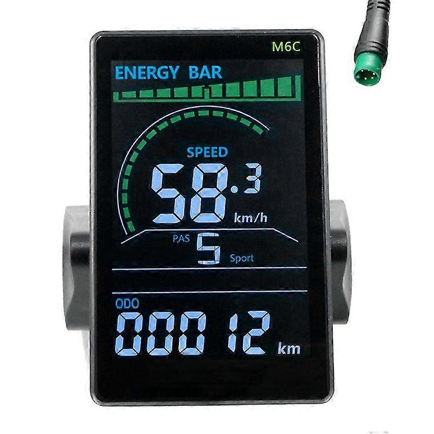 M6C Electric Bike LCD Display Meter 24V-60V E Scooter LCD Panel Color Screen with USB for Mountain E