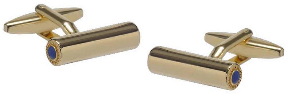 David Van Hagen Tube Cufflinks - Gold/Blue