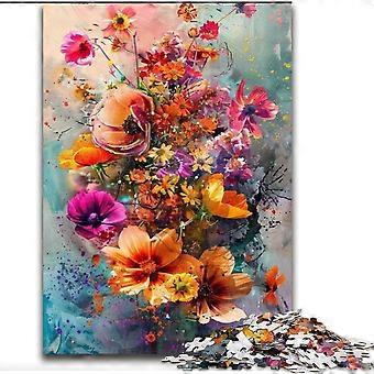 Quebra-cabeça para adultos e adolescentes Flores coloridas, jogos de relaxamento são ideais como presente para toda a família - PT 4071