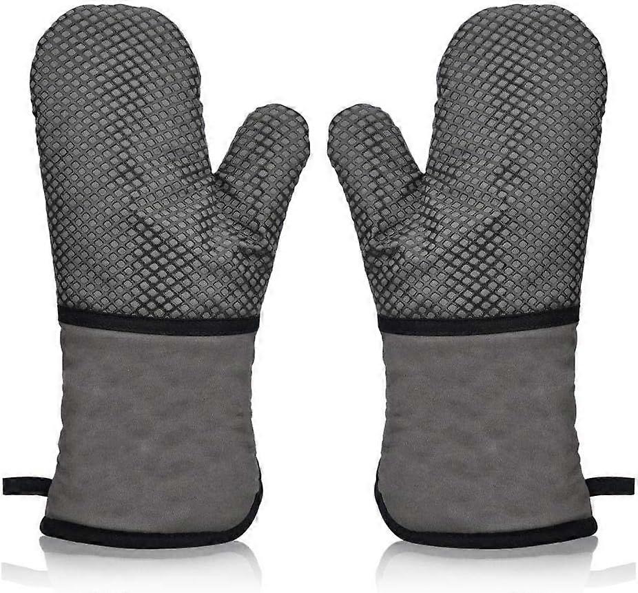 Oven Gloves Heat Resistant double sided Non Slip Silicon oven mitts 1 Pair