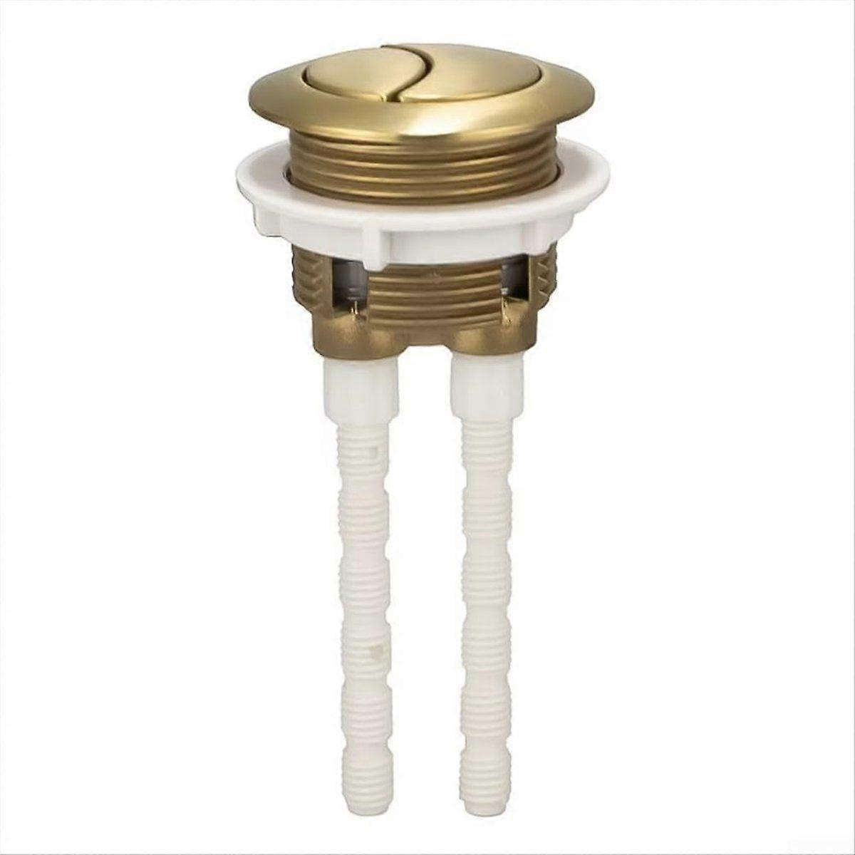 Flush Button Brushed Brass Universally Toilet Dual Flush Button Fit 38mm Cistern Hole, Powerful and