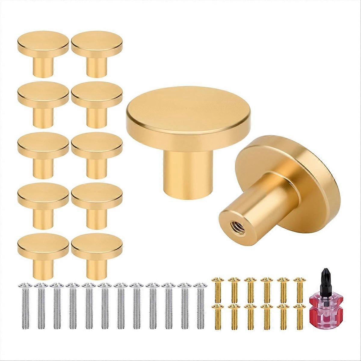 12-Pack Gold Cabinet Knobs - Dresser Drawer Knobs, Cabinet Hardware