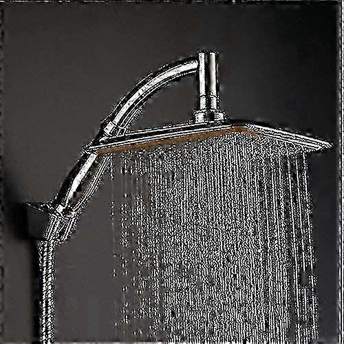 Hot 9 Inch Square Rainfall Shower Head With 360° Swivel Joint Ionic Water Filter