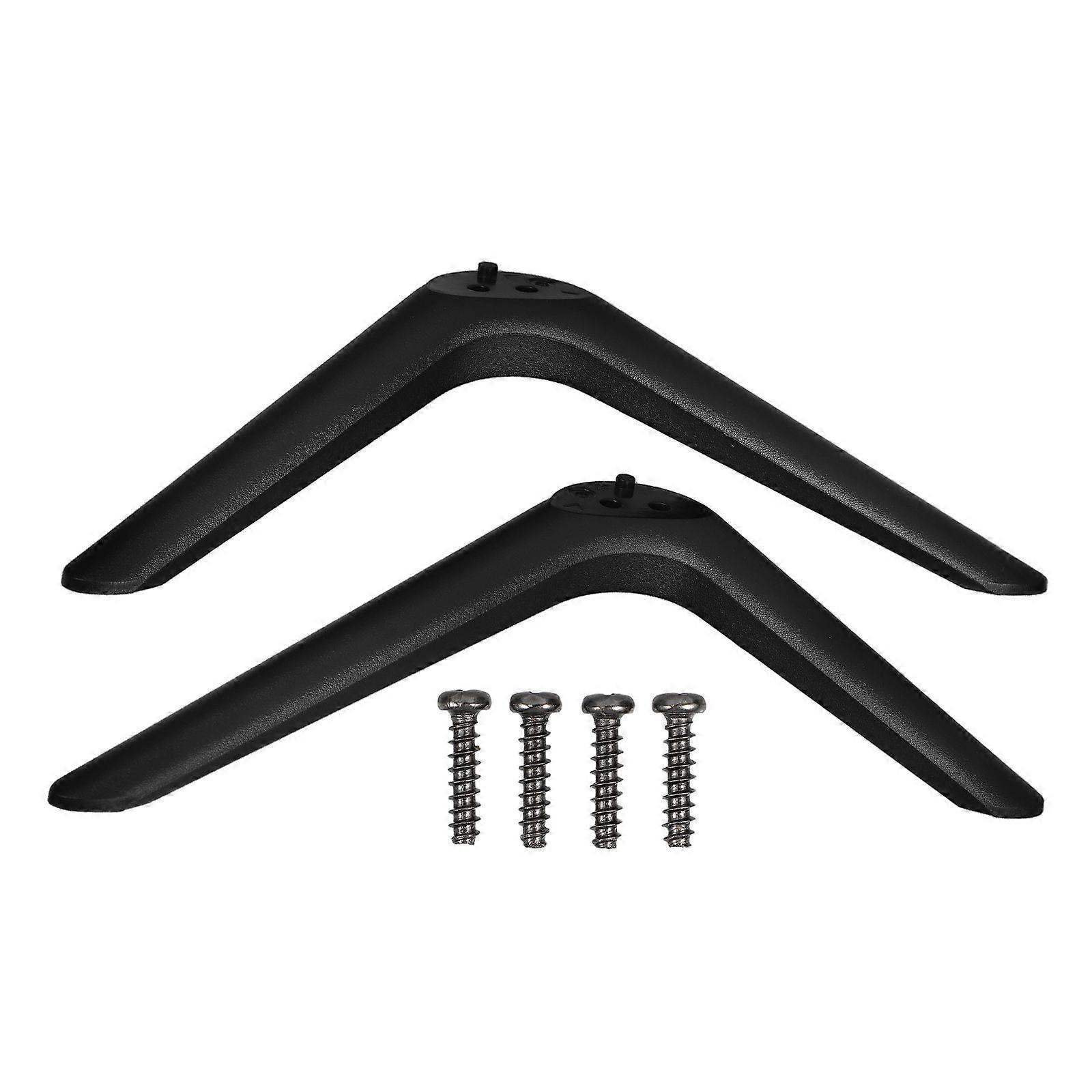 1 Pair Universal TV Stand Base Legs Tabletop TVs Double Hole Plastic Feet Screen Adjustable Replacement