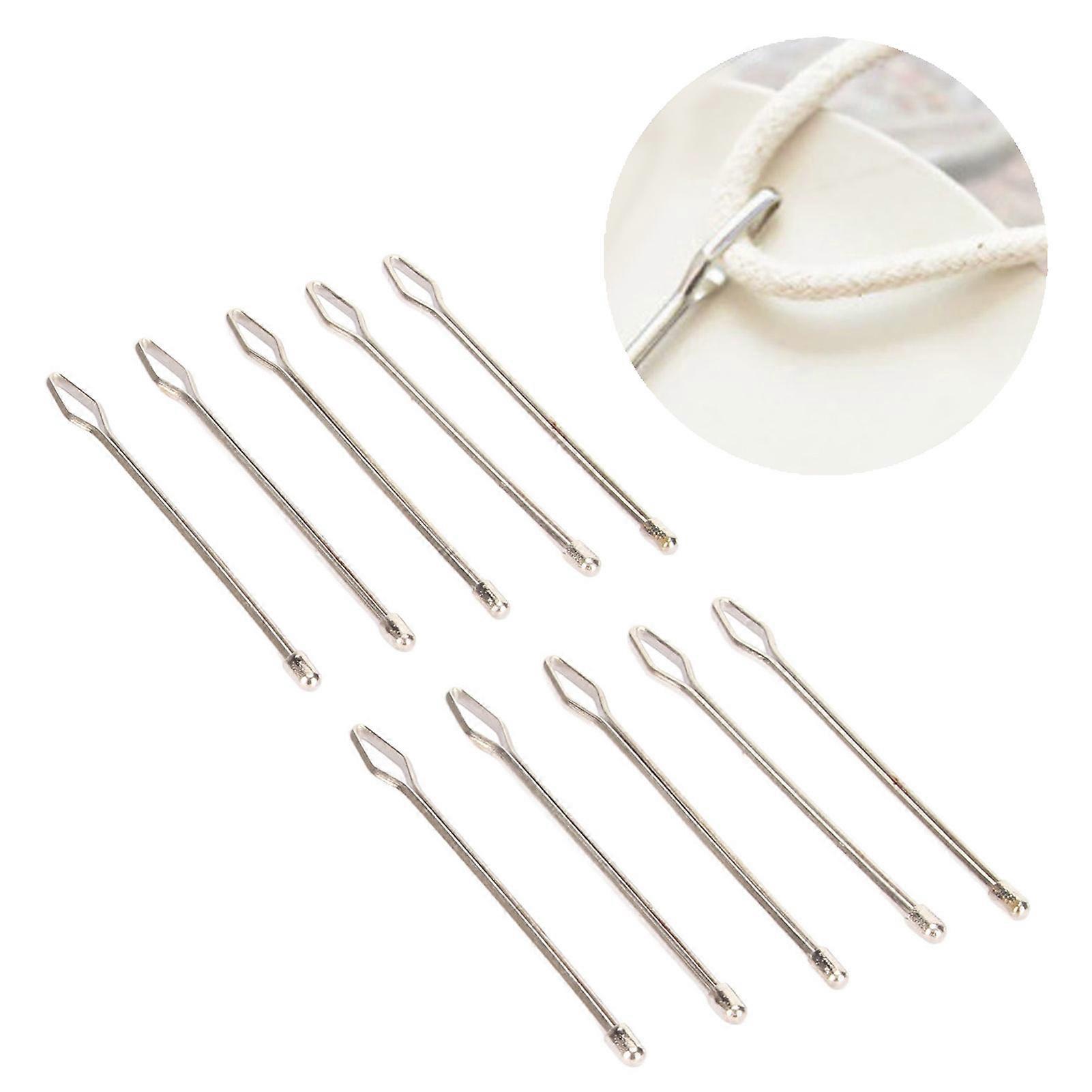 30pcs Drawstring Needle Threader Easy Pull Rust Protection Elastic Threader Tool for Elastic Threading Yarn 