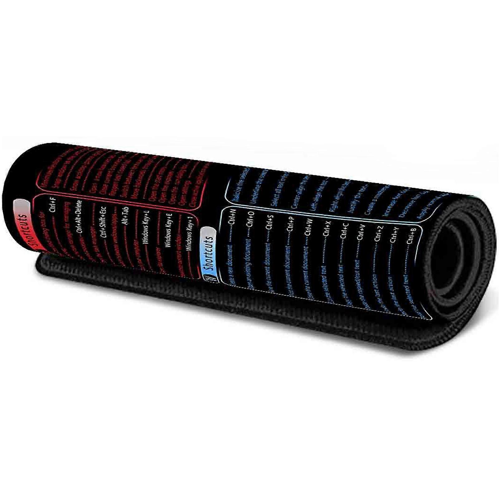 Large Keyboards Mouse Pad Featuring Excels Word Shortcut for Office Software Use and Gaming with Waterproof Multicolor