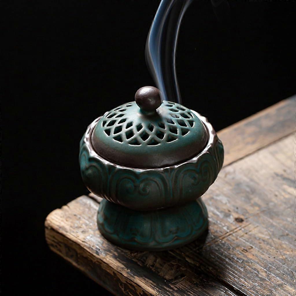 Stick Incense Holders Ceramic Cone Incense Burner With Lid For Sage And Frankincense Ash Catcher For Yoga Color Style2