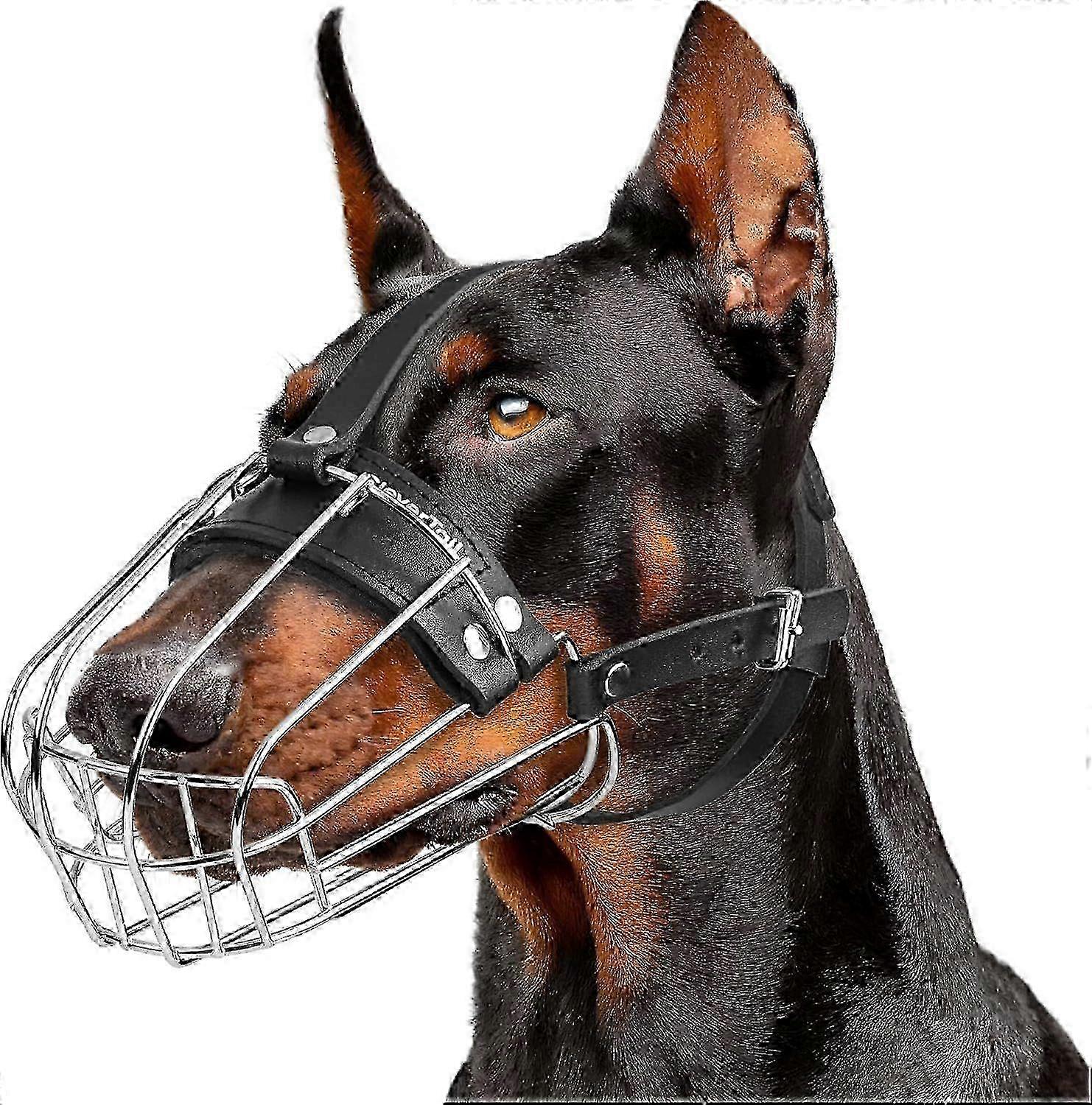 Metal Doberman Muzzle for Large Sized Dog - Cage Muzzles for Barking and Prevent
