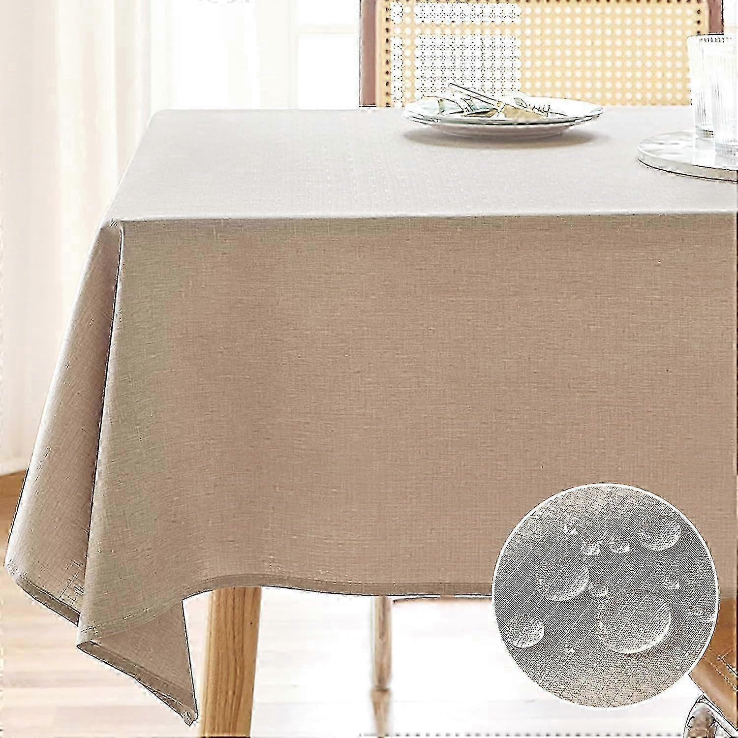 2025 Latest Model Textured Linen Tablecloth Rectangle 52x70 Waterproof