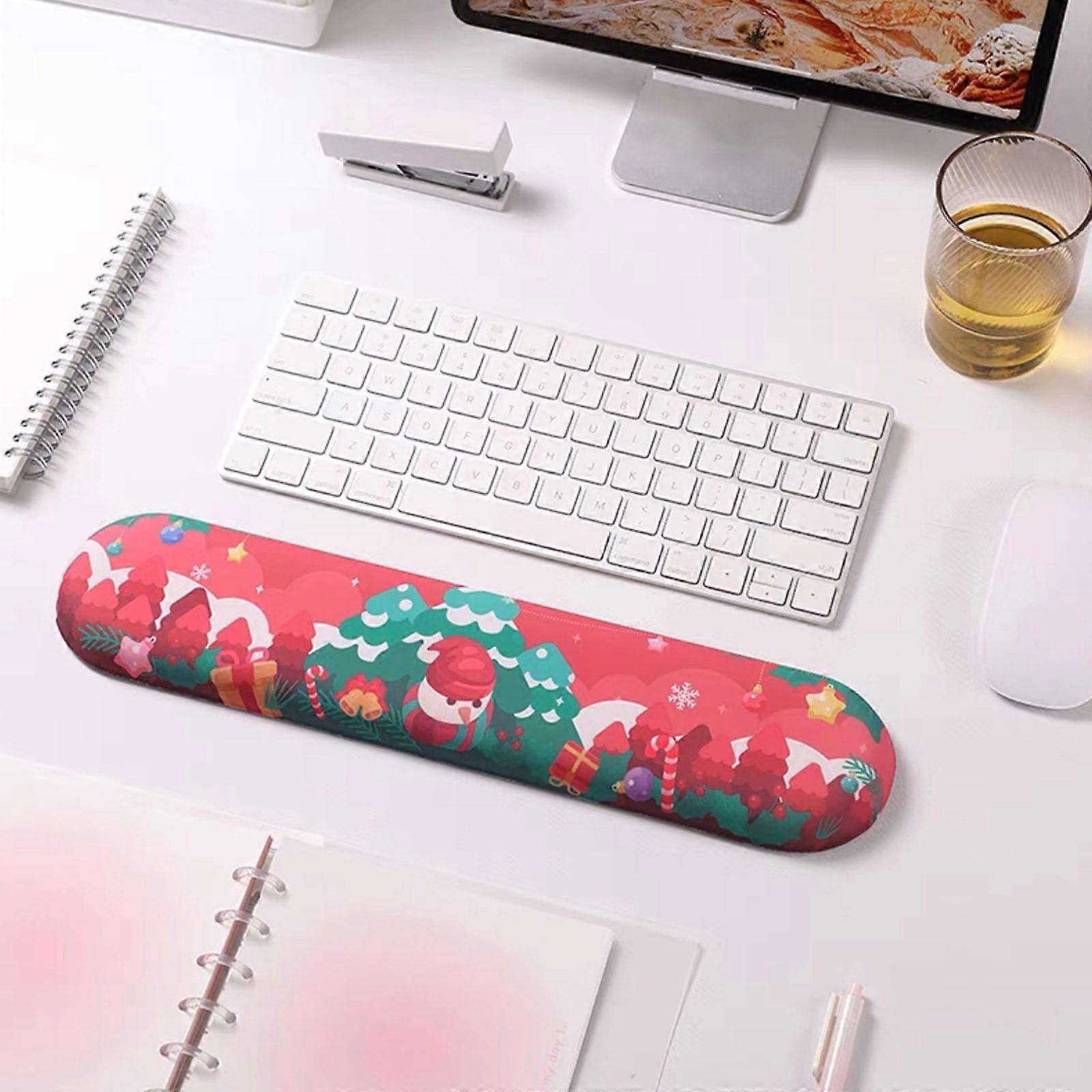 Cute Office Soft Christmas Snowman Cartoon Silicone Memory Cotton Slow Keyboard Hand Rest Home Essentials