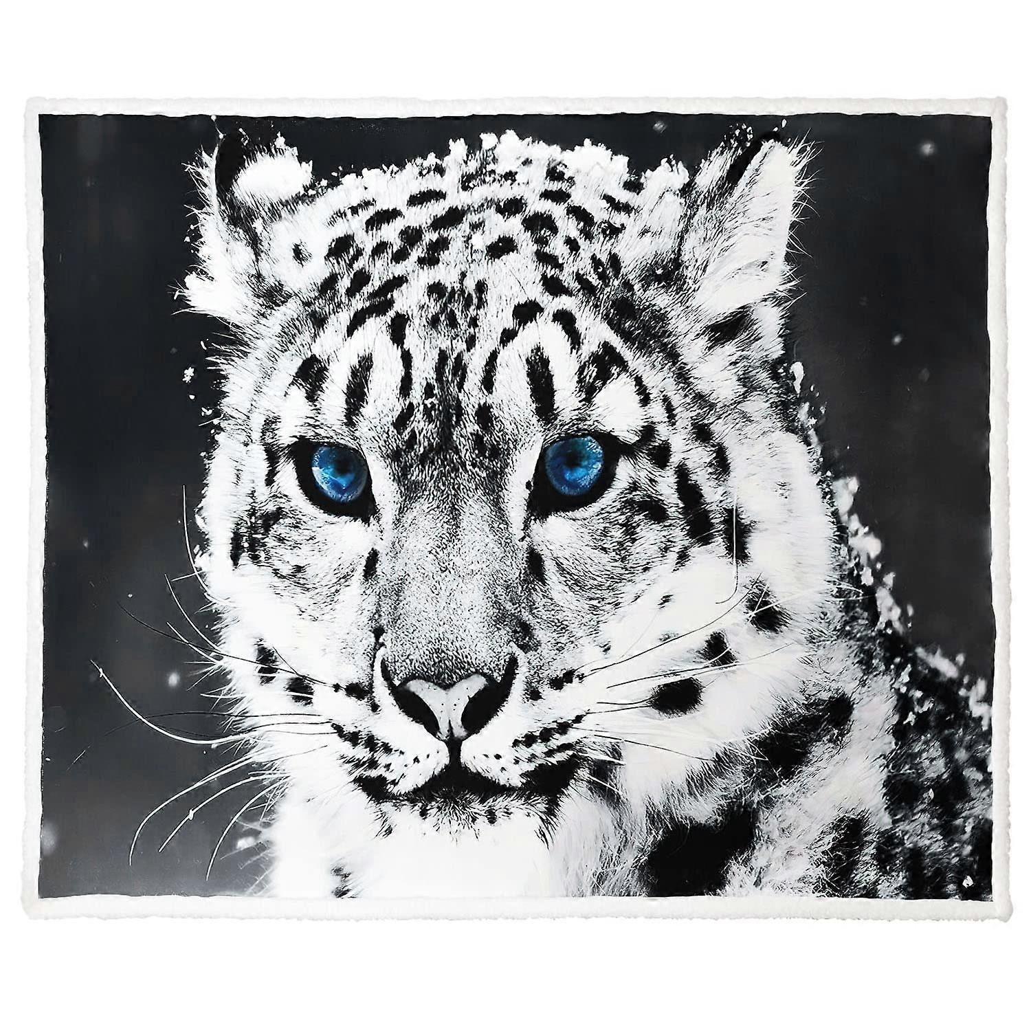 Sherpa Blanket, Animal Print Fleece Throw, 50 x 60 Inches, Super Soft Warm Lightweight, For Couch Sofa Bed